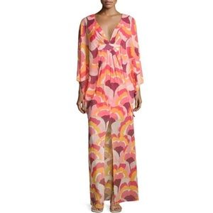 Trina Turk Women's Red Blossom Stretch-silk Caftan